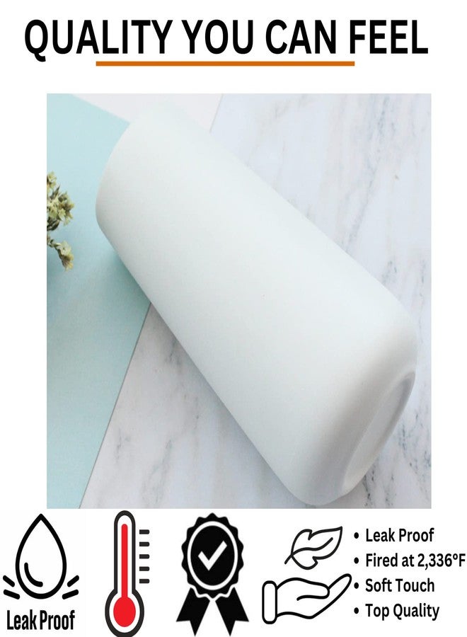 DECORPIA Premium Quality White Ceramic Vase | Modern Farmhouse bohemian Pampas Grass Flowers Bouquet for Home Décor, Desk Aesthetic Room Decor, White - Image 4